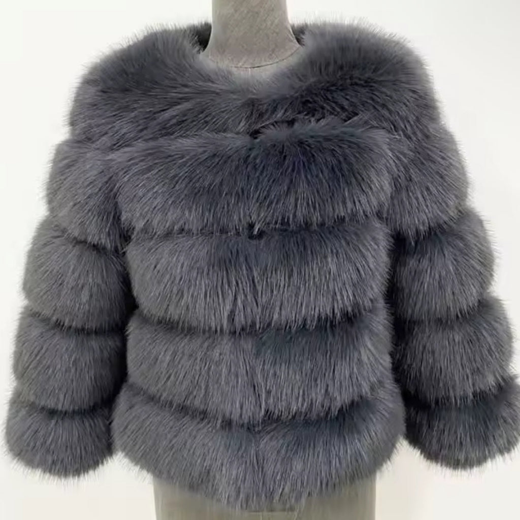 Faux Fur Row Jacket