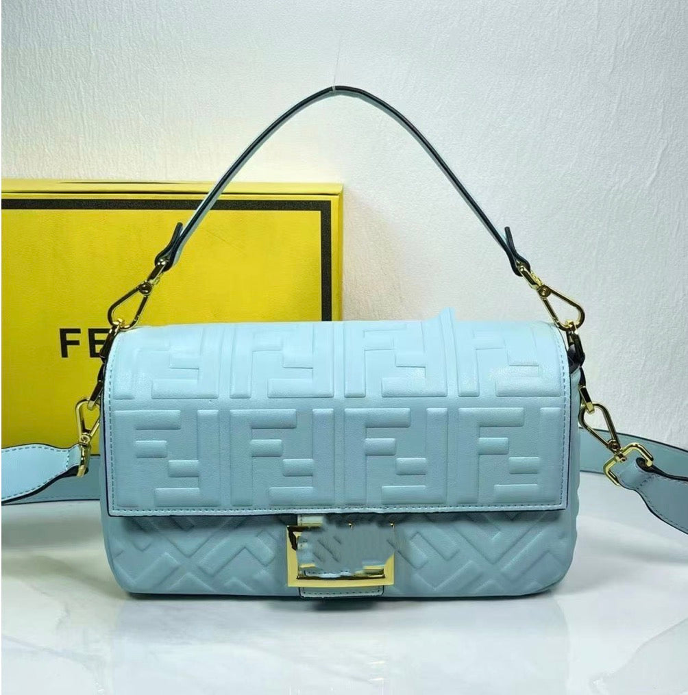 FF Embossed Baguette Bag