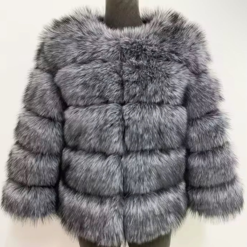 Faux Fur Row Jacket