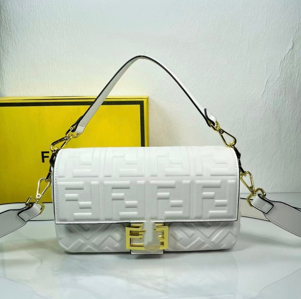 FF Embossed Baguette Bag