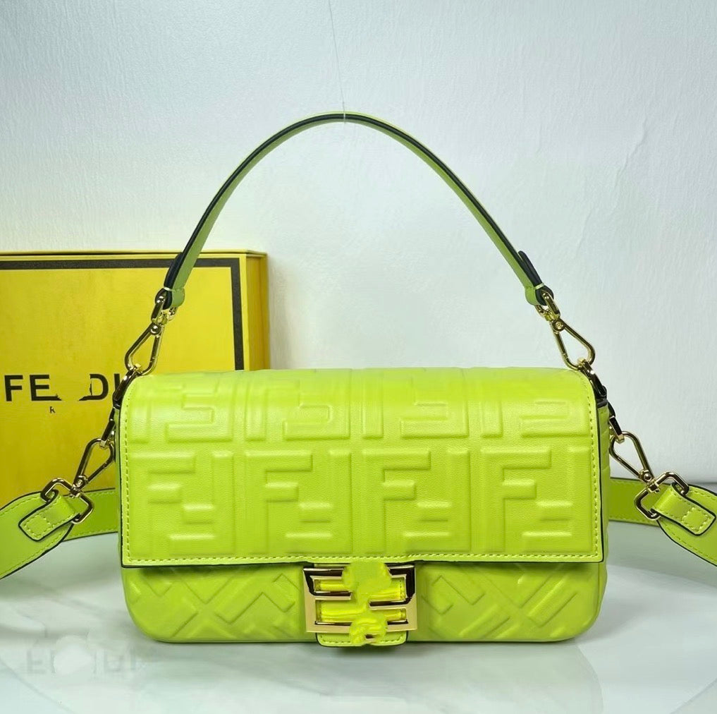 FF Embossed Baguette Bag