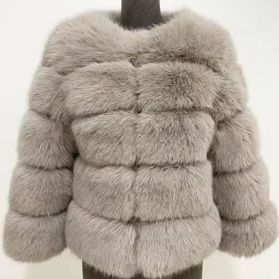 Faux Fur Row Jacket