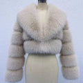 Collard Vertical Faux Fur Jacket