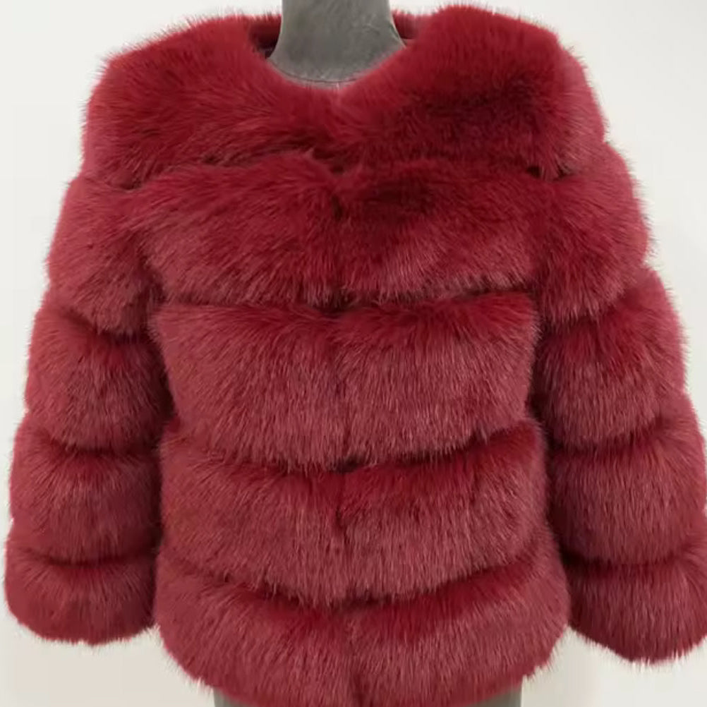 Faux Fur Row Jacket