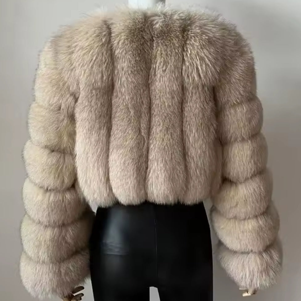 Vertical Faux Fur Jacket