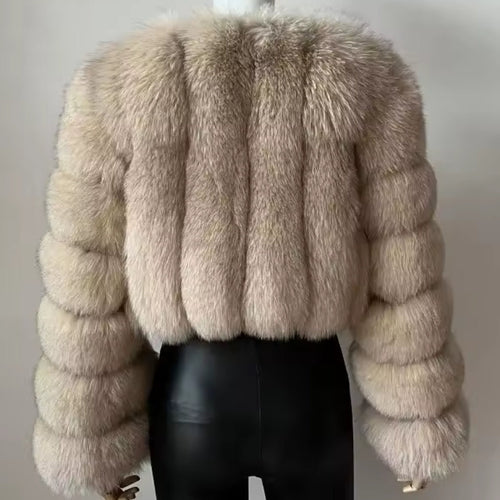Vertical Faux Fur Jacket