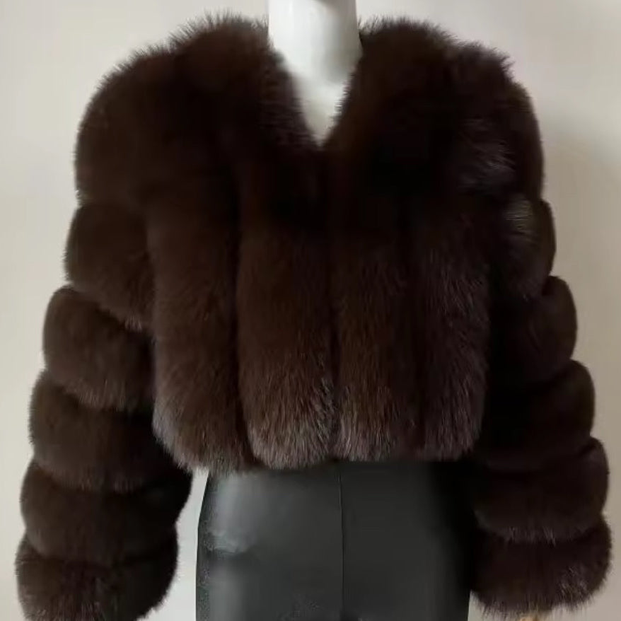 Vertical Faux Fur Jacket